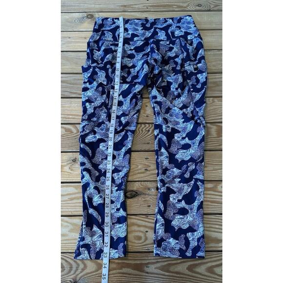 Flylow Printed Athletic Leggings Size Large Women’s Navy - Picture 4 of 7